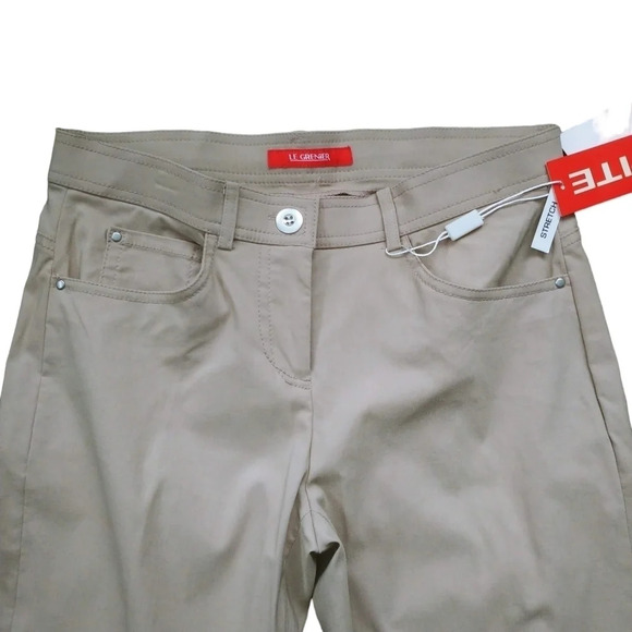 Le Grenier Stretch Trousers  Pants Stone/Khaki 6/7 NWT - Picture 3 of 6